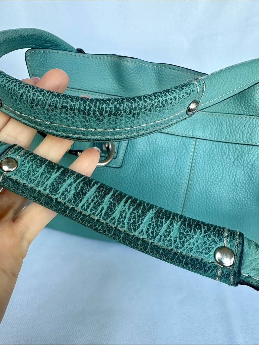 Coach Vintage Penelope Aqua Pebbled Leather Shoulder Bag - Picture 5 of 6
